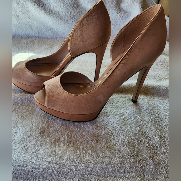 Enzo Angiolini Shoes - Enzo Angiolini Women's Slingback Light Pink Peep Toe Pumps, Size 6 1/2, Used